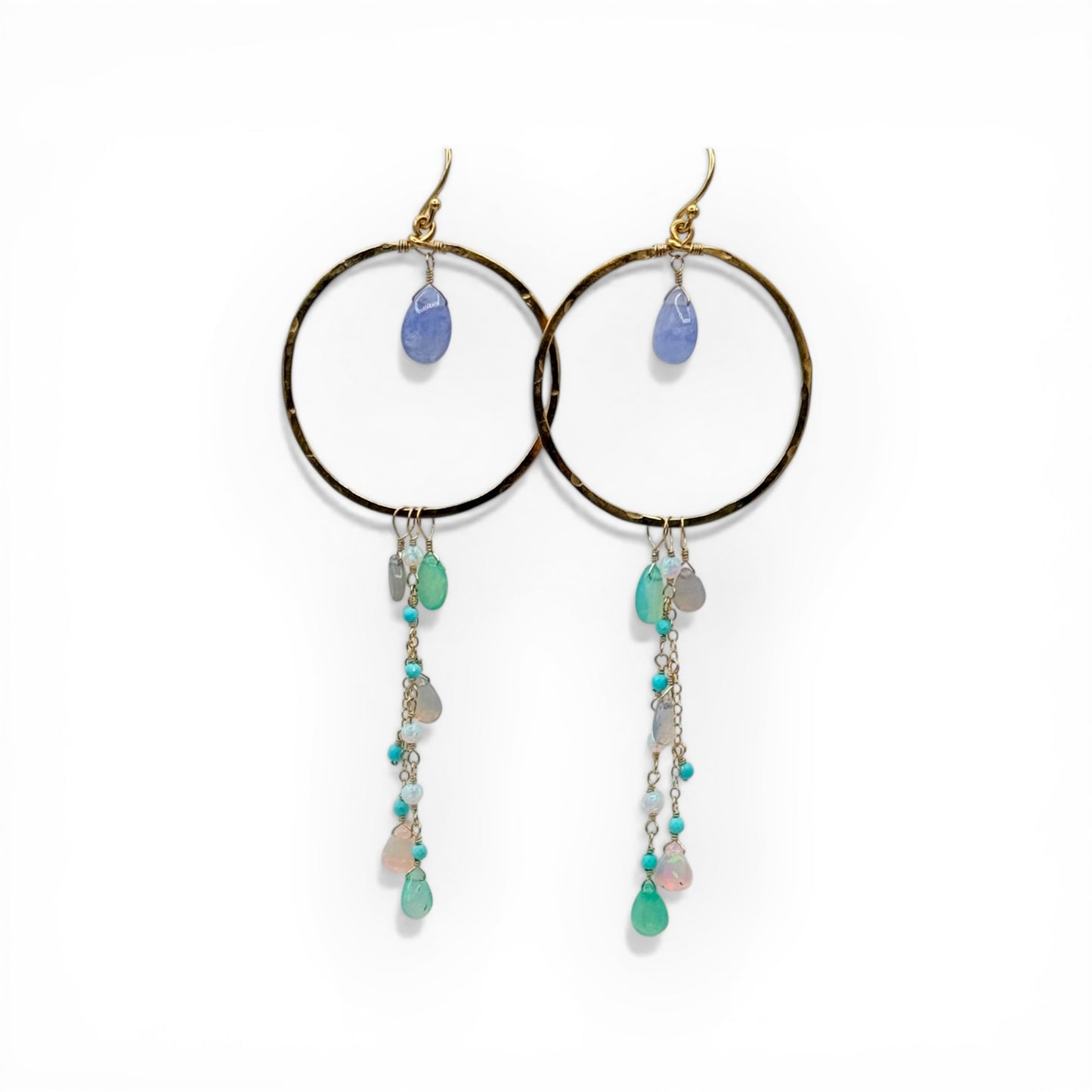 Lavender Pastel Opal Hoops