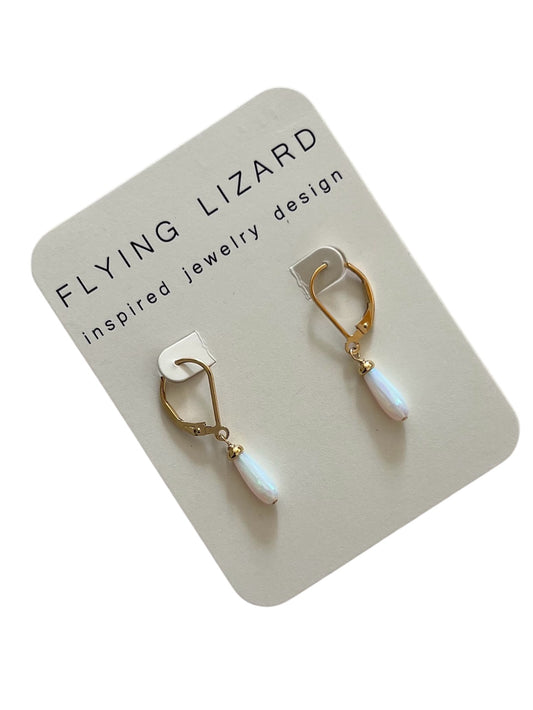 Slender Opal Teardrop Earrings