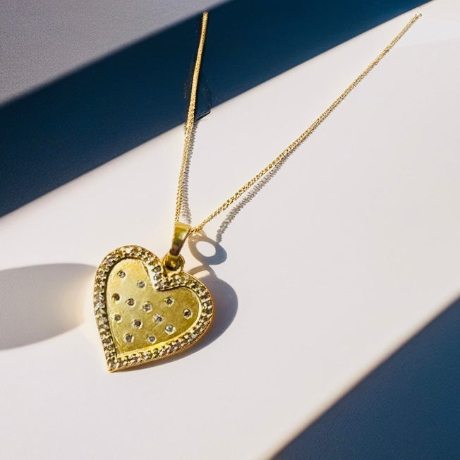 Rose Cut Diamond Heart Necklace