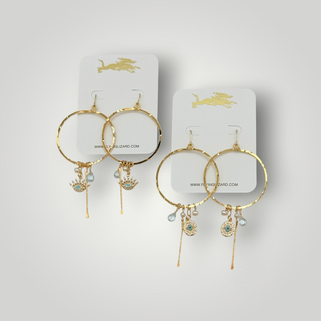 Evil EyeTalisman Hoop Earrings