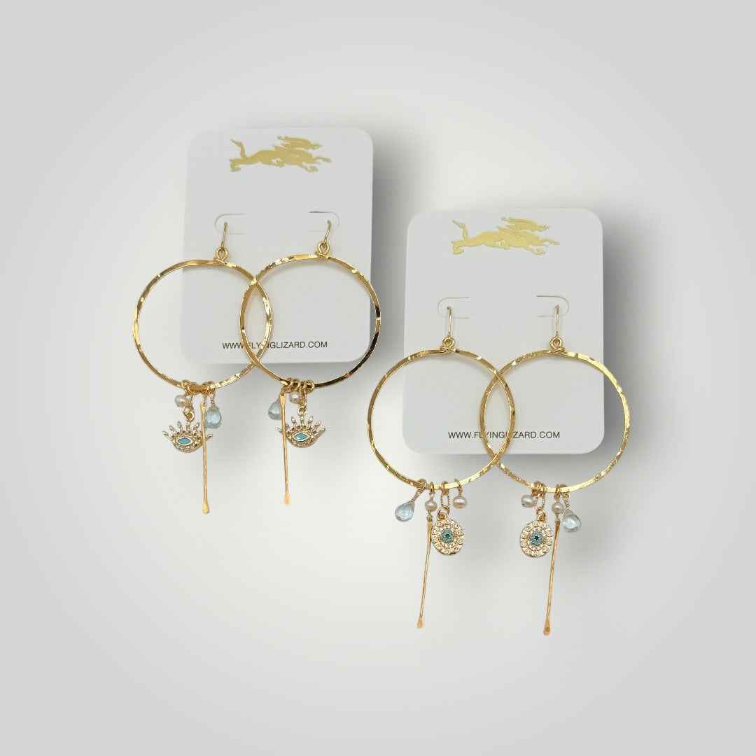 Evil EyeTalisman Hoop Earrings