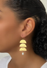 Moon Phase Pearl Earrings