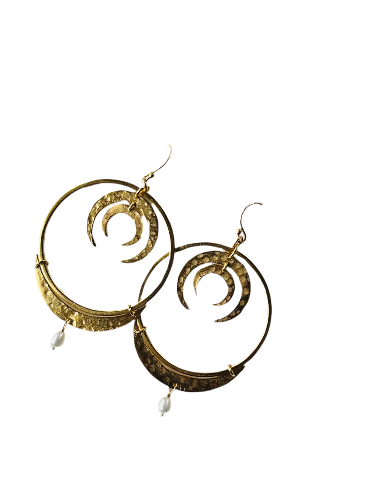 Luna Crescent Pearl Hoops