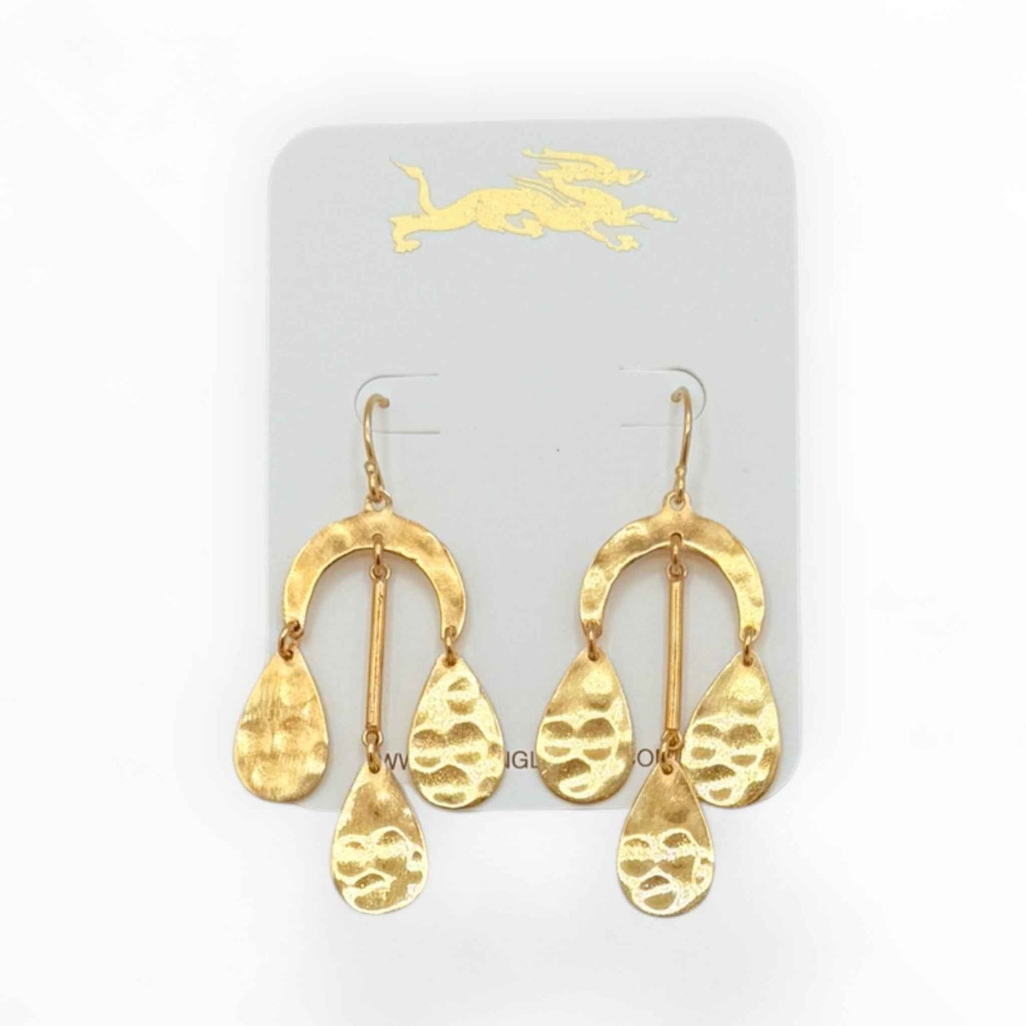 Hammered Gold Cascade Earrings