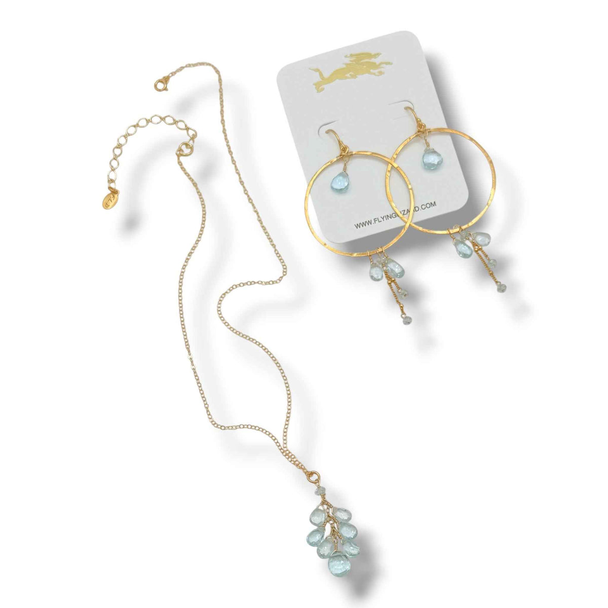 Blue Topaz Cluster Necklace