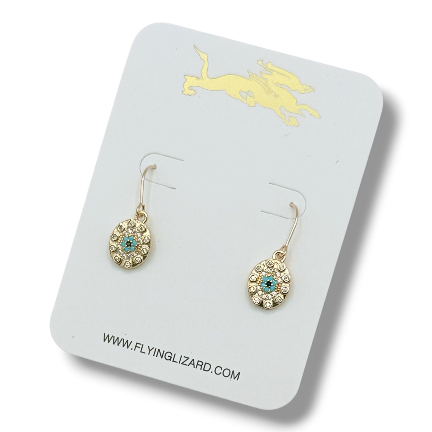 Turquoise Talisman Charm Earrings – 14K Gold Filled Ear Wires