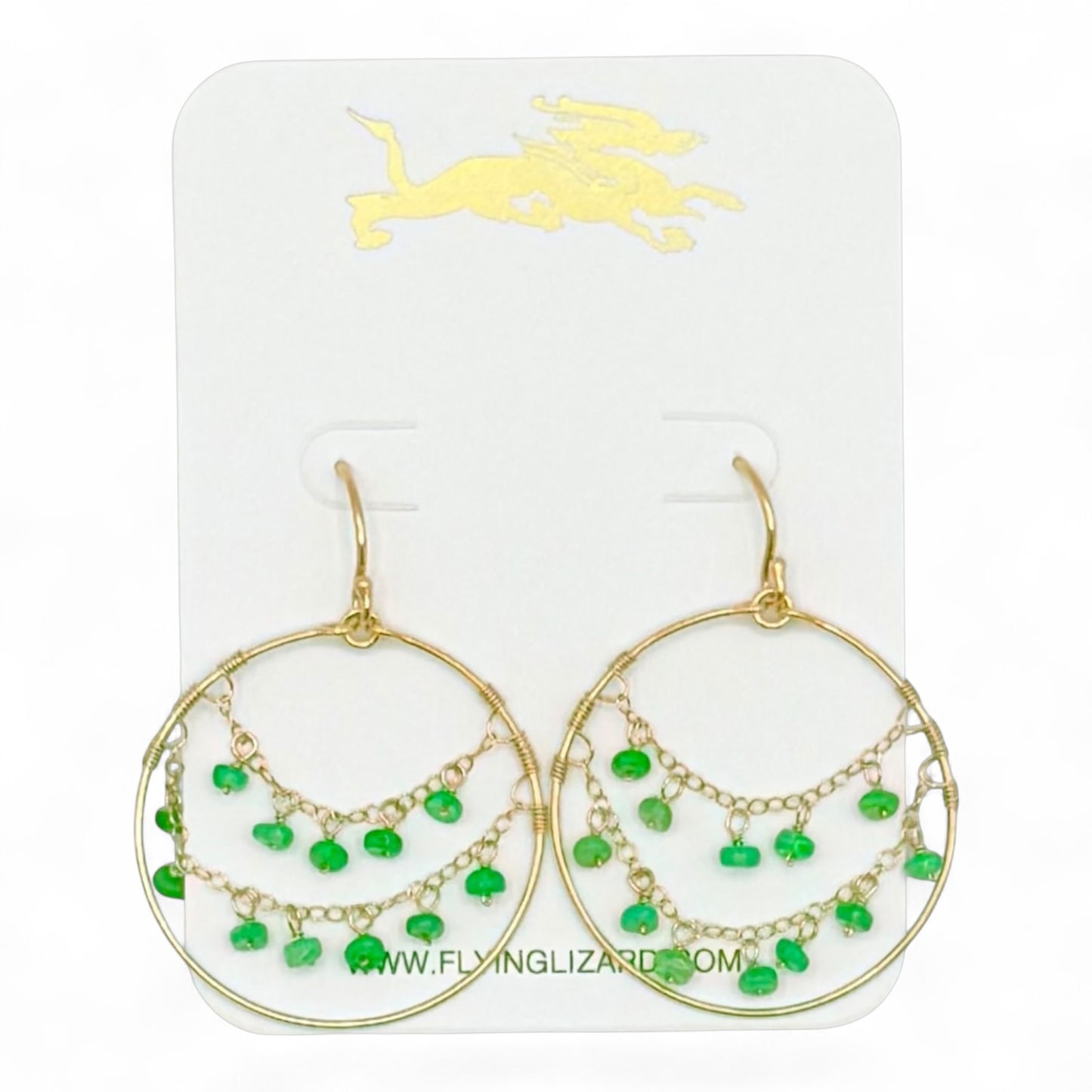 Green Opal Hoops