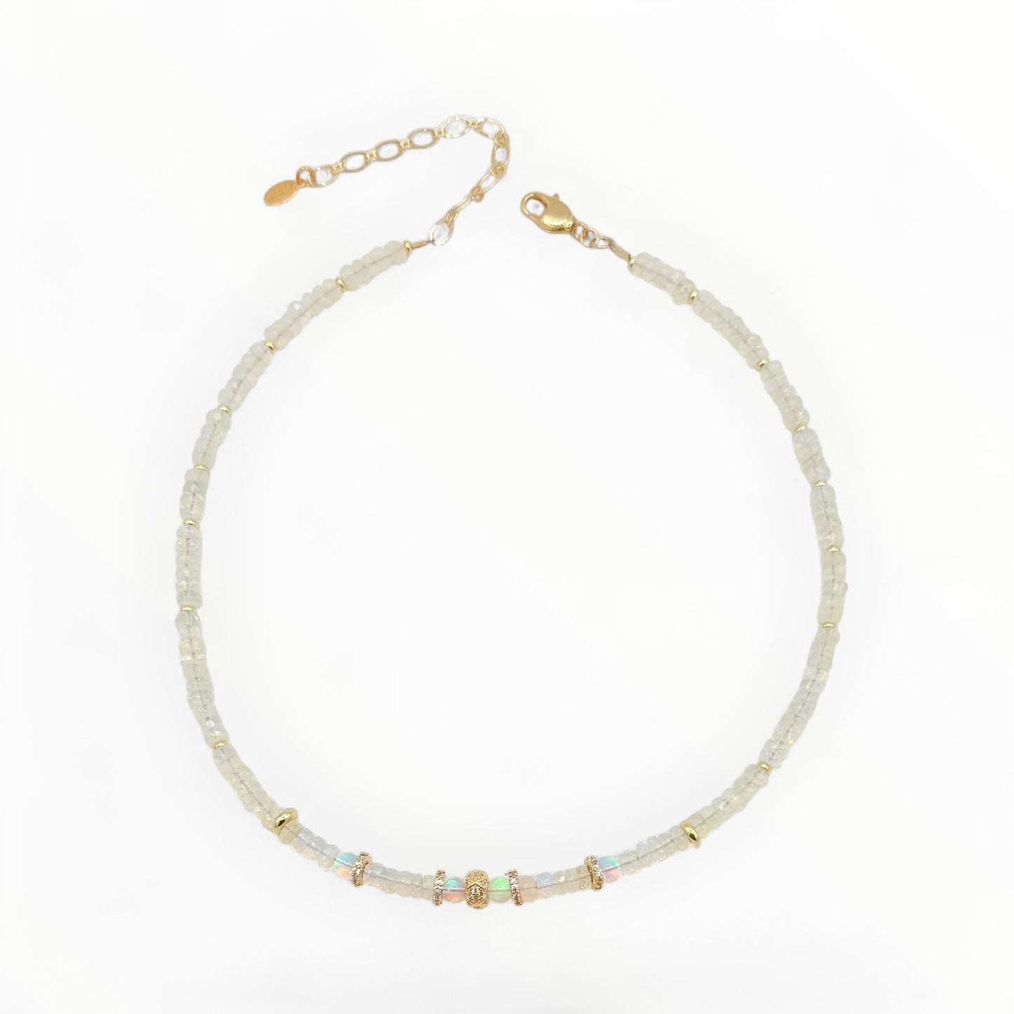 Opal Beaded Necklace with Jelly Opal Accents