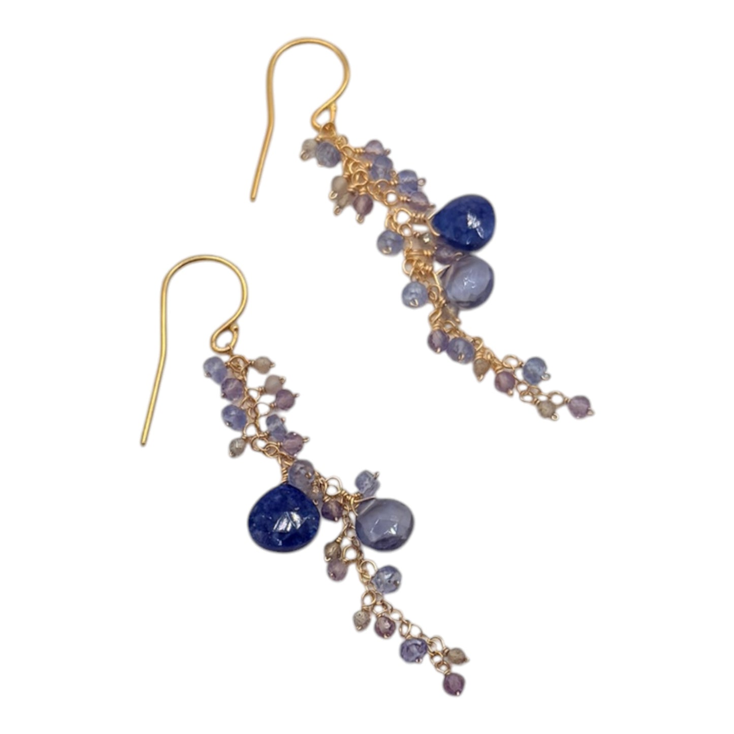 Lapis, Iolite & Amethyst Cluster Earrings