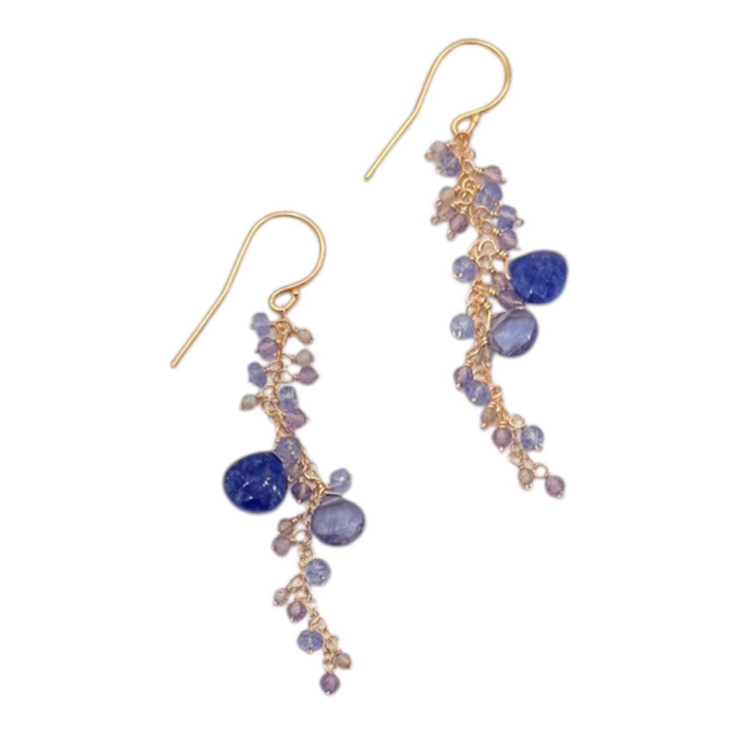 Lapis, Iolite & Amethyst Cluster Earrings