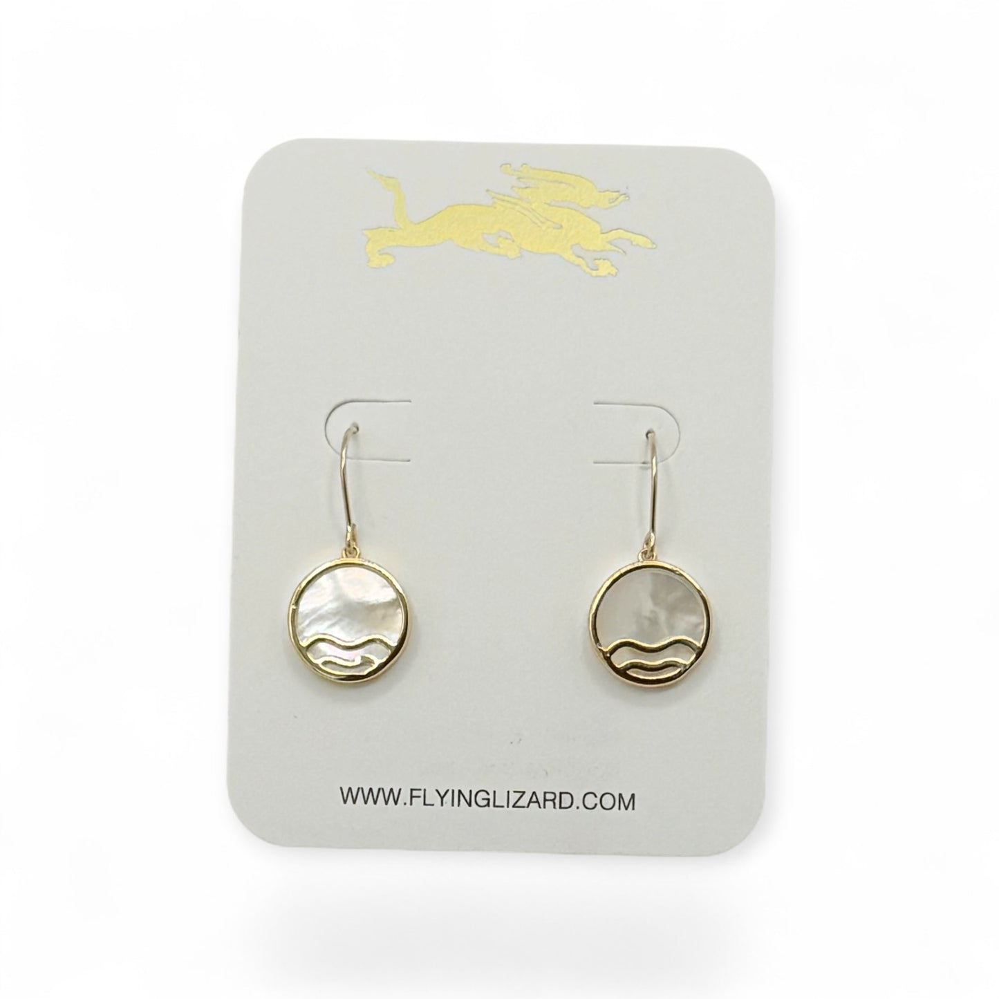 Gentle Wave Gold Pearl Earrings