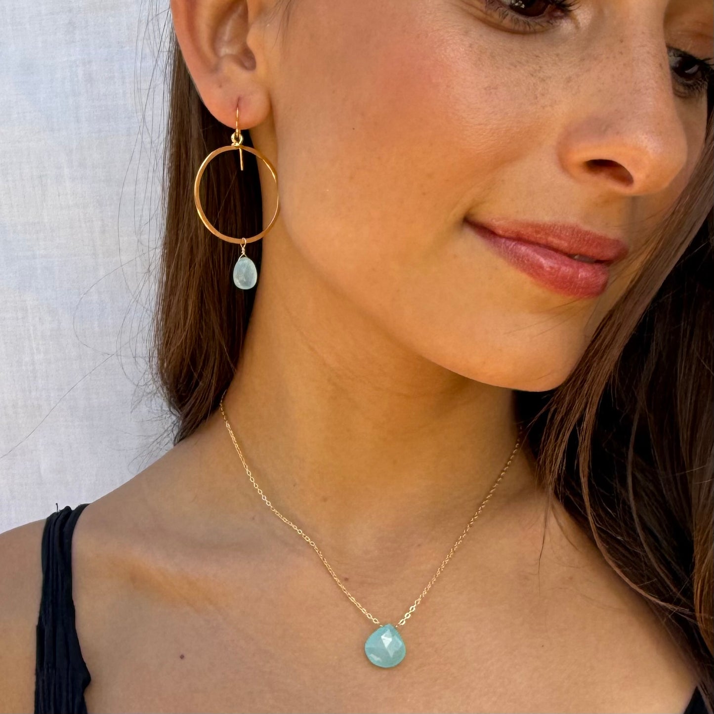 Aqua Chalcedony Endless Necklace