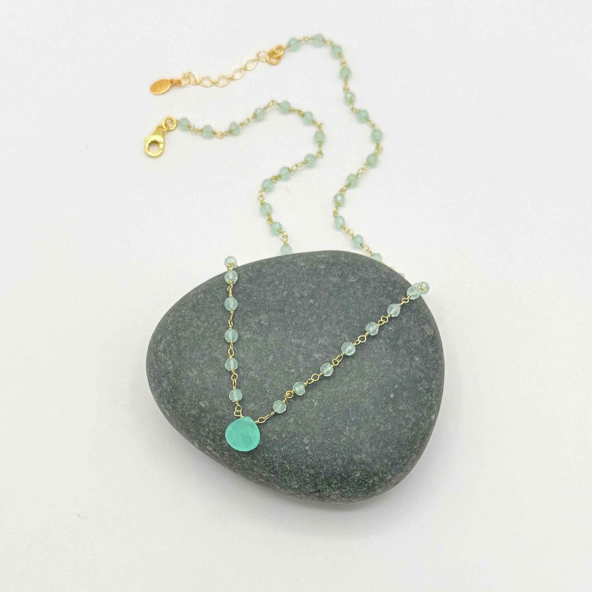 Mint Green Chalcedony Gemstone Necklace
