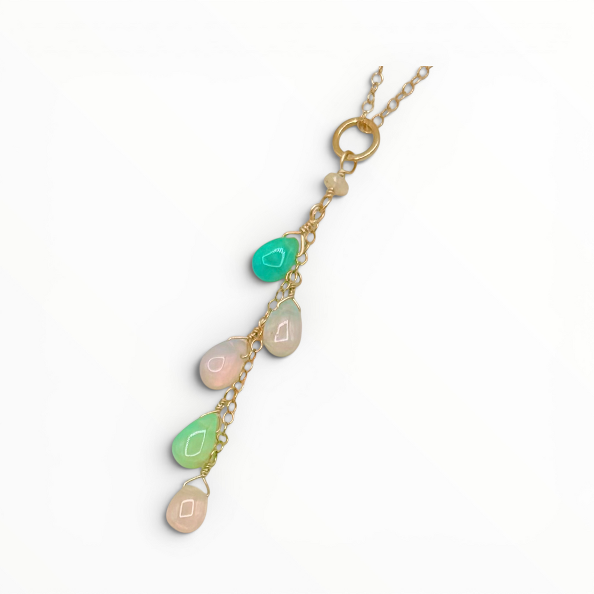 Pastel Opal Multi Drop Necklace