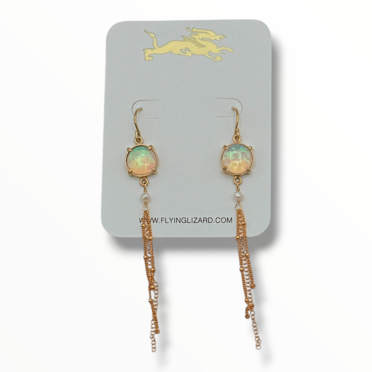 Jelly Opal Chain Drop Earrings