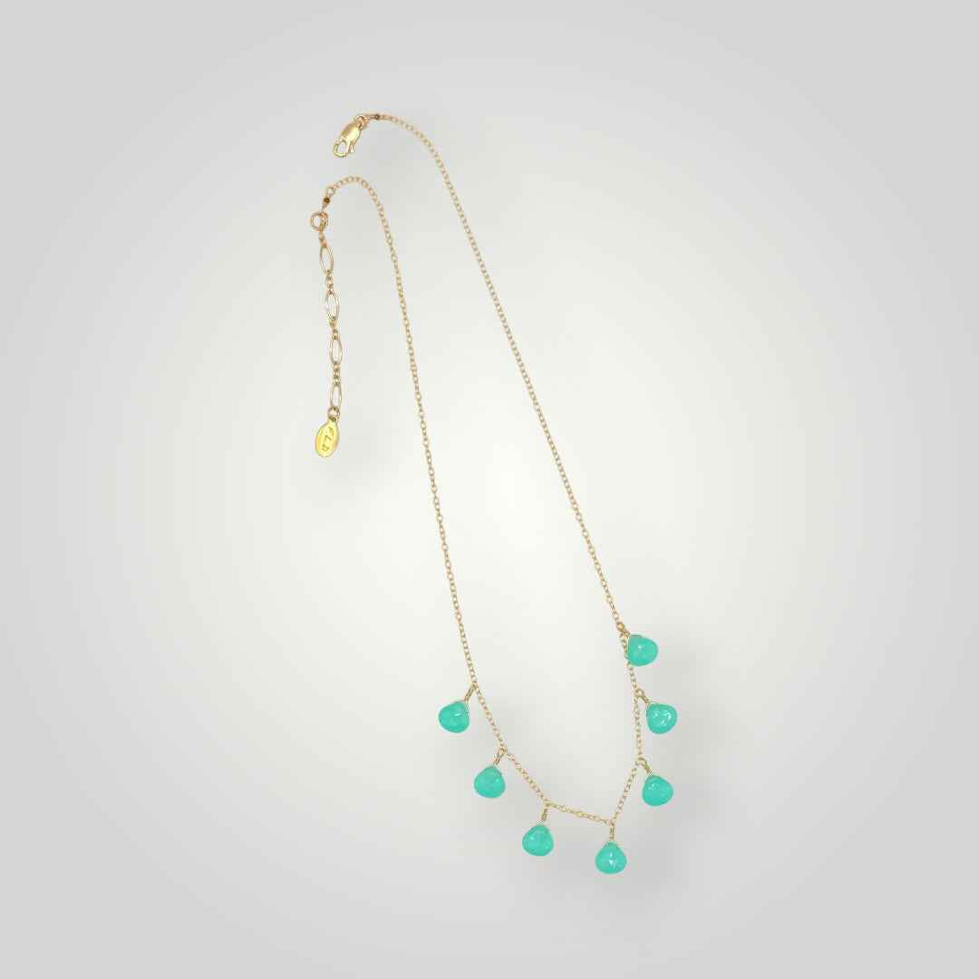 Chalcedony Heart Briollette Necklace