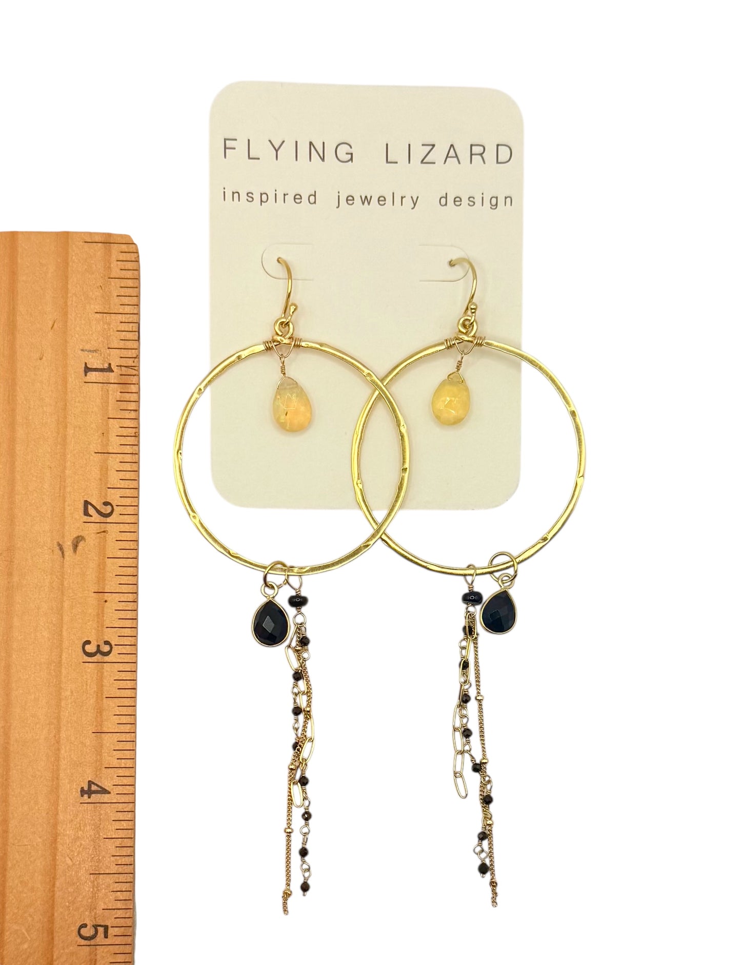 Opal & Spinel Chain Hoops