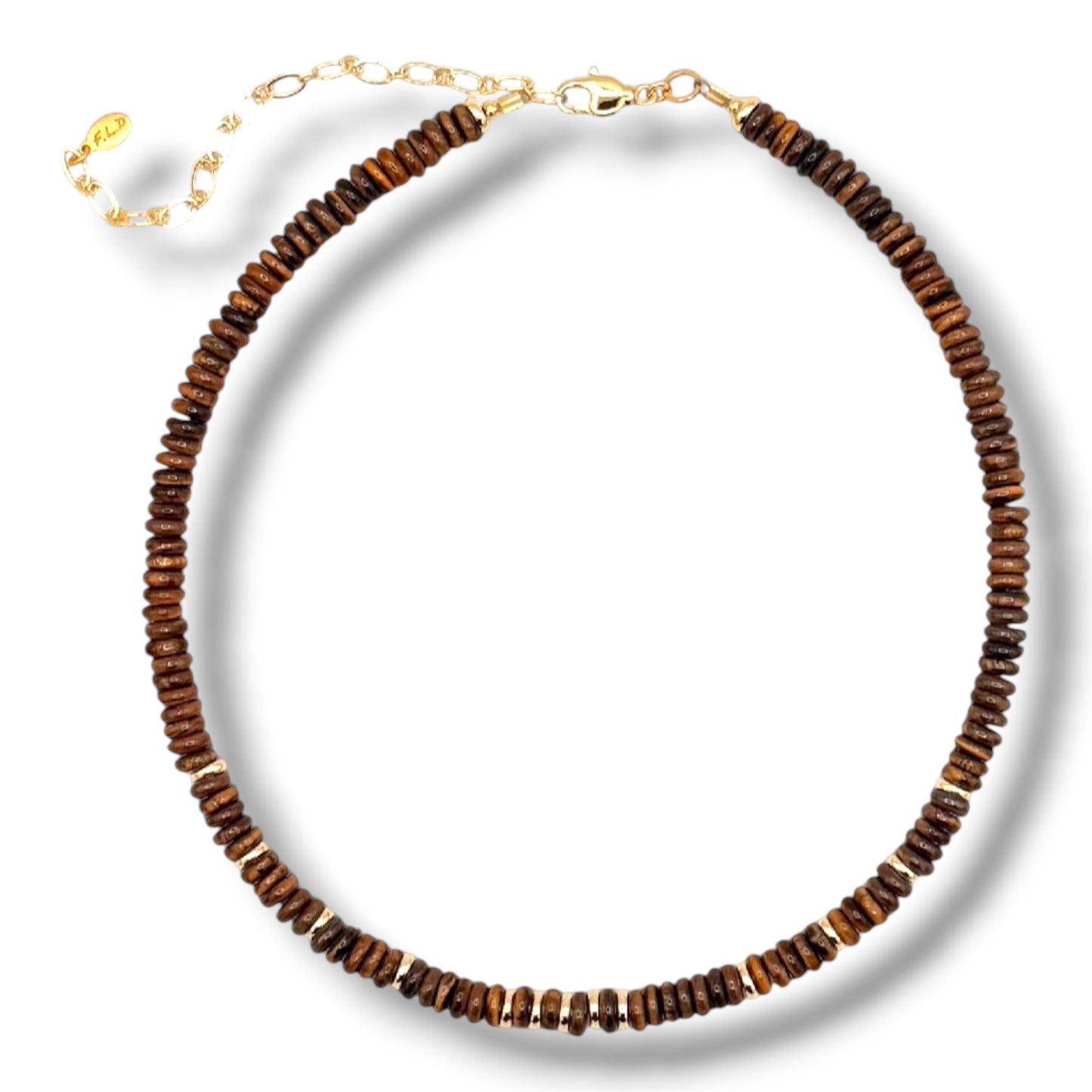 Tiger Eye Heishi Bead Necklace