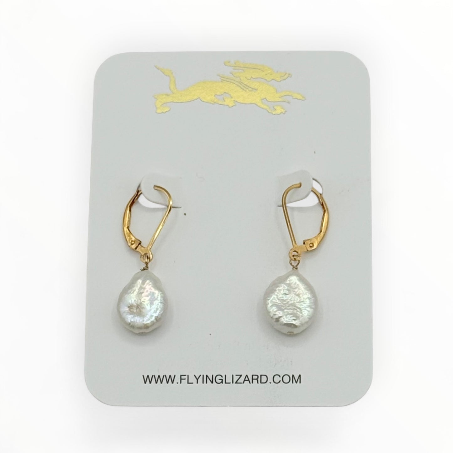 Freshwater Nugget Pearl Earrings/14 kGold Filled Leverback Earrings