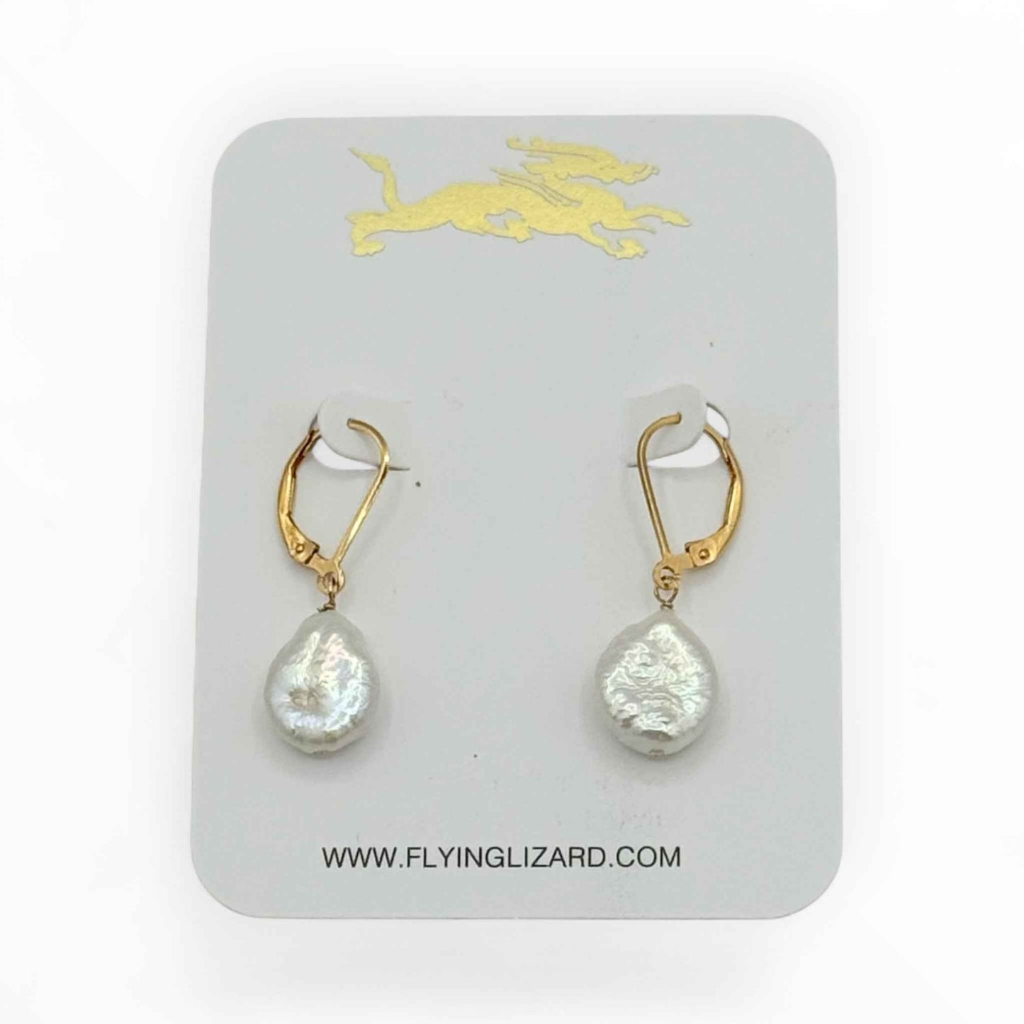Freshwater Nugget Pearl Earrings/14 kGold Filled Leverback Earrings