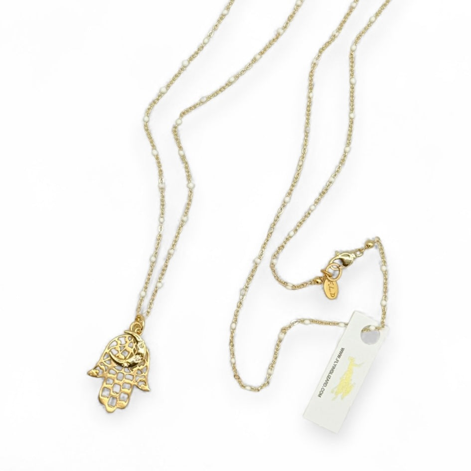 Hamsa Moon Necklace