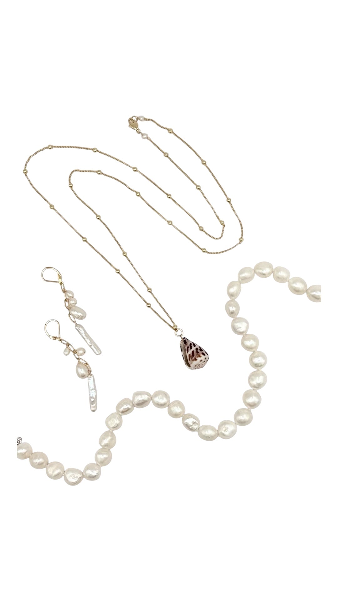 Long Natural Cone Shell Necklace