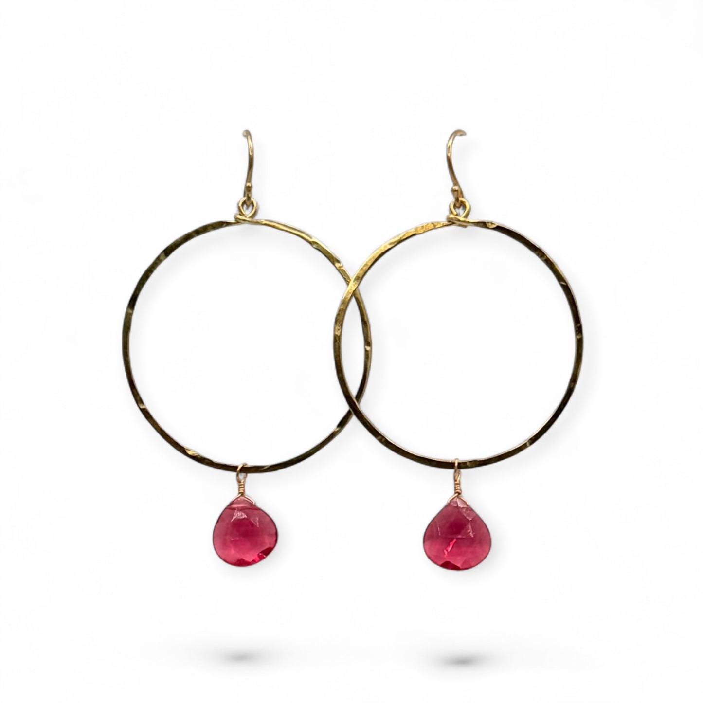 Brilliant Pink Gold Hoop Earrings