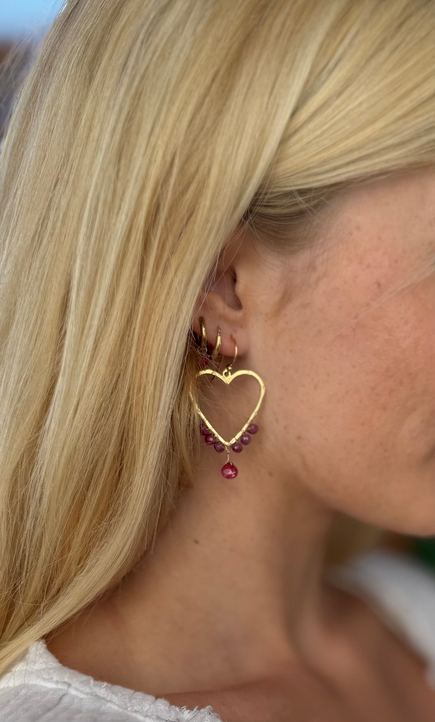 Ruby Heartsong Earrrings