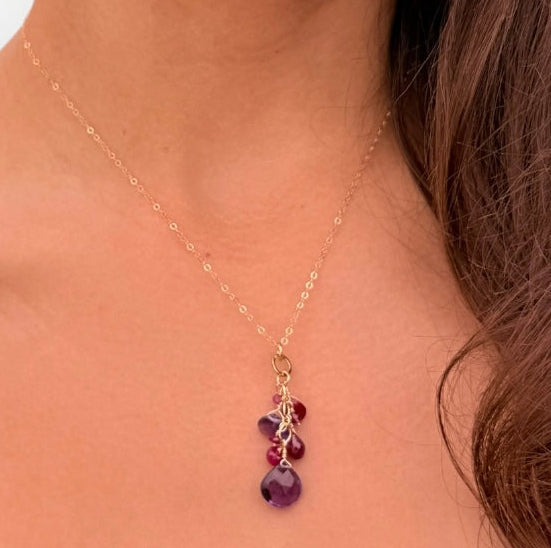 Ruby & Amethyst Charm Necklace