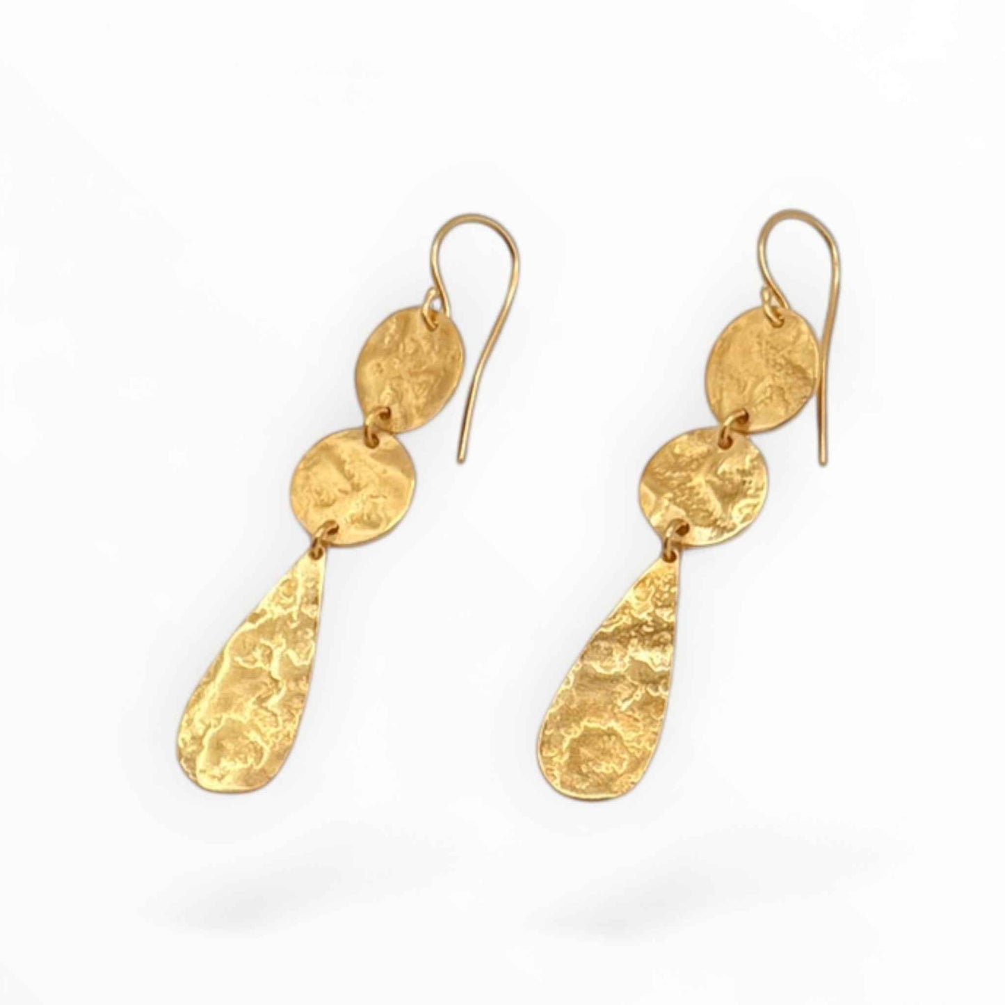 Sunlit Hammered Gold Earrings