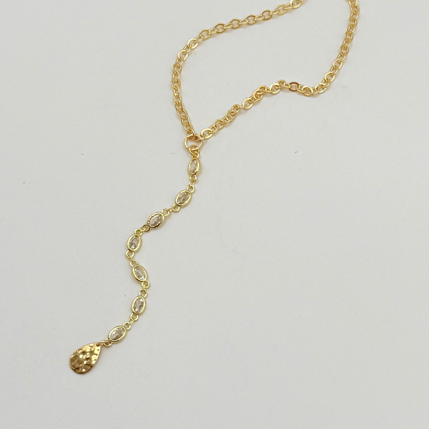 Gold Diamond Zircon 30” Lariat