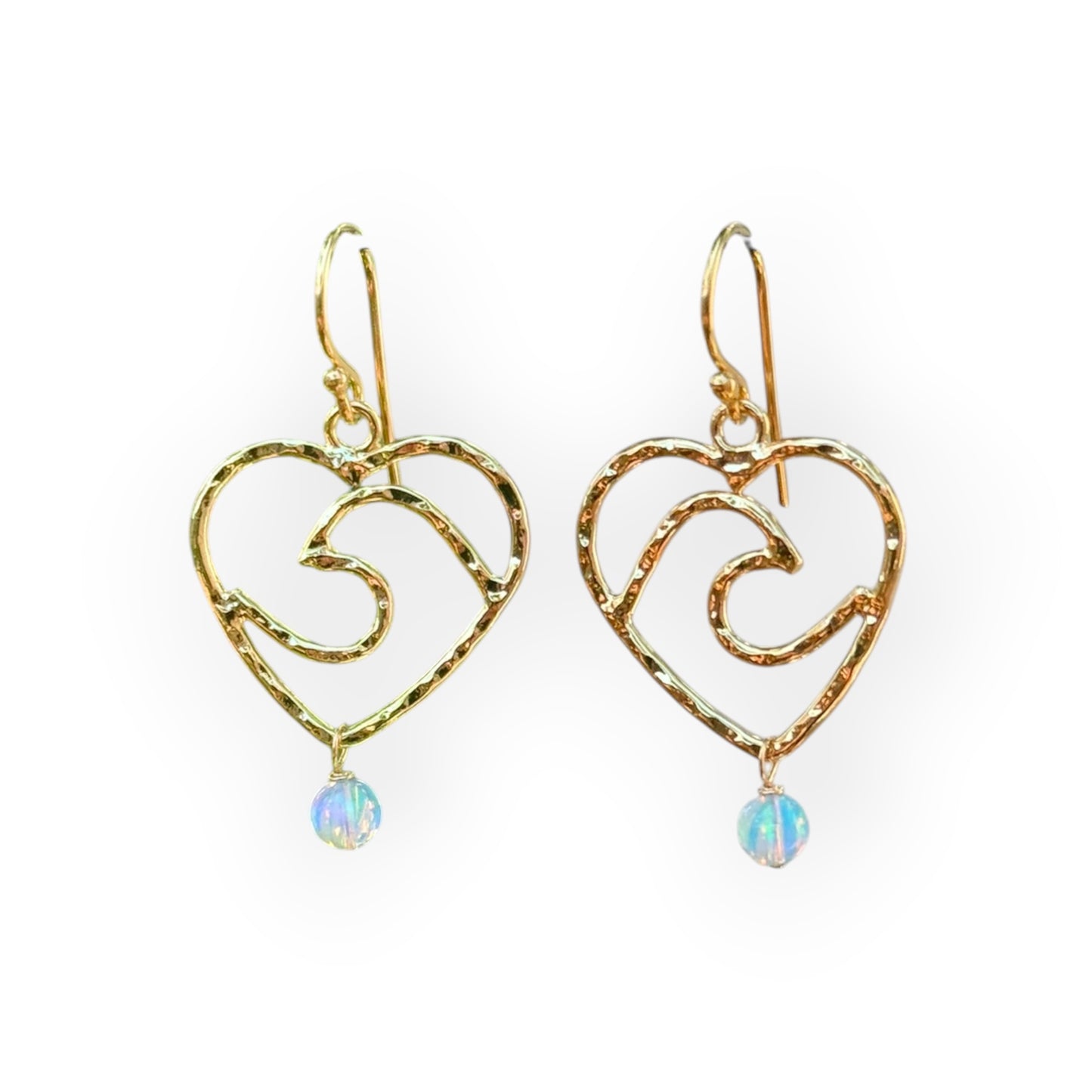 Blue Wave Gold Earrings