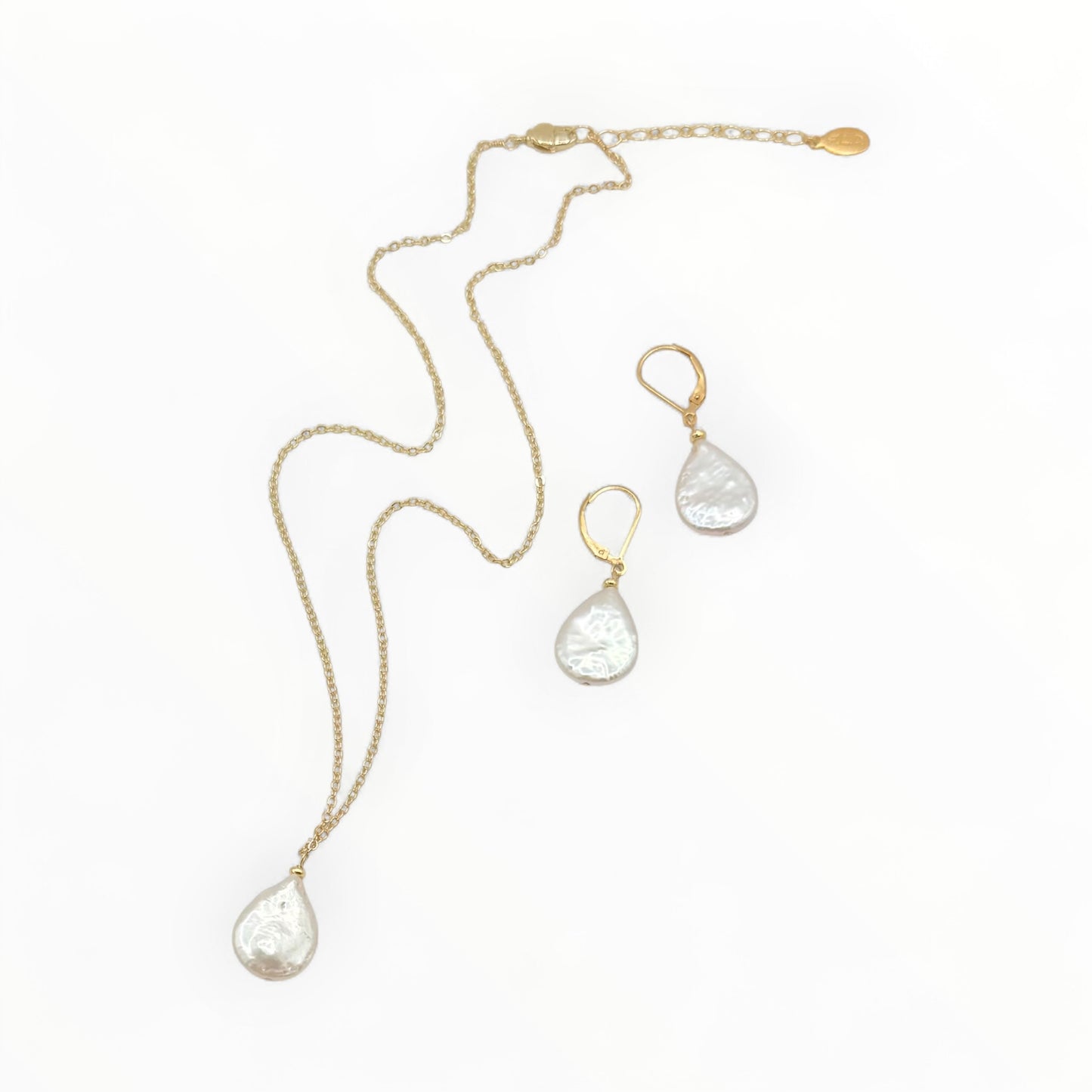 Baroque Pearl Pendant Necklace with Gold Chain