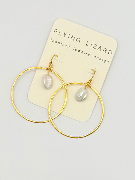 Pleasure Point Pearl Hoops