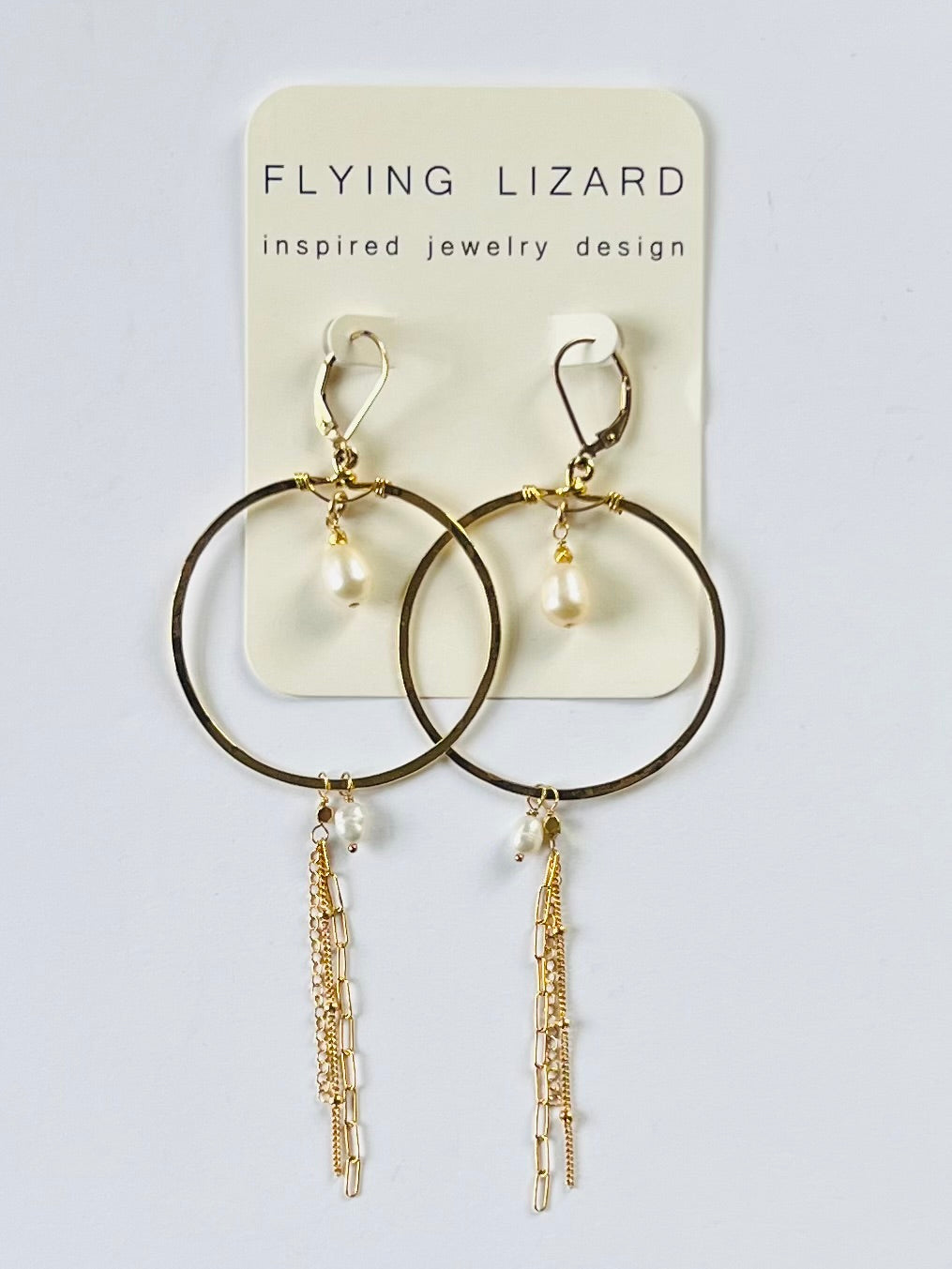 Pearl & Gold Mix Chain Hoops