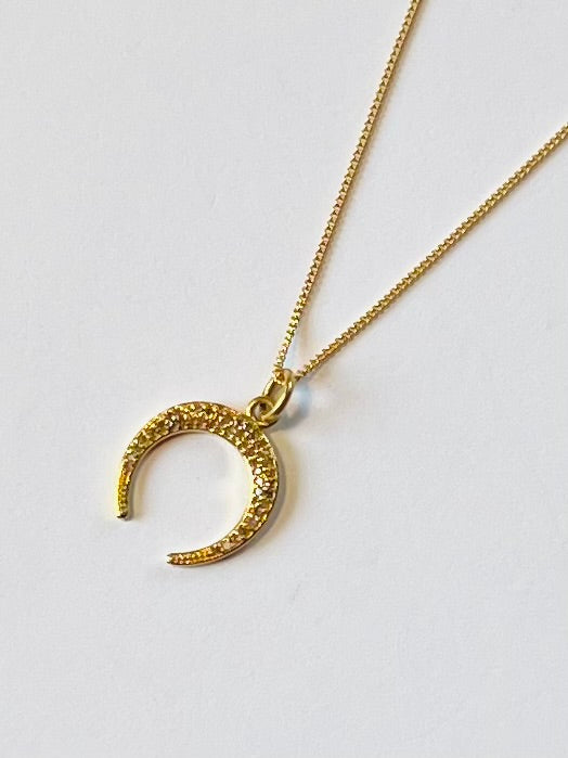 Diamond Crescent Moon Necklace