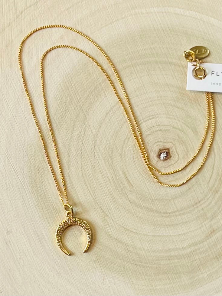 Diamond Crescent Moon Necklace