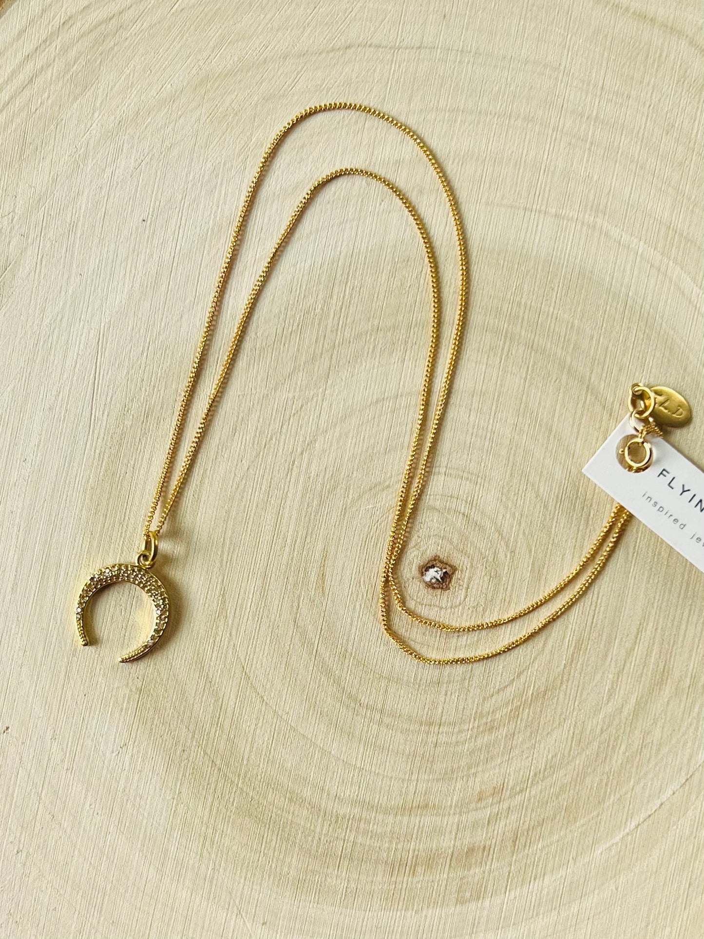 Diamond Crescent Moon Necklace