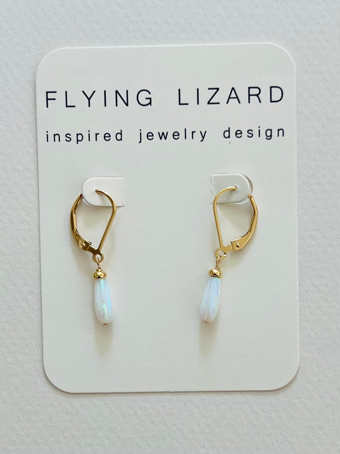 Slender Opal Teardrop Earrings