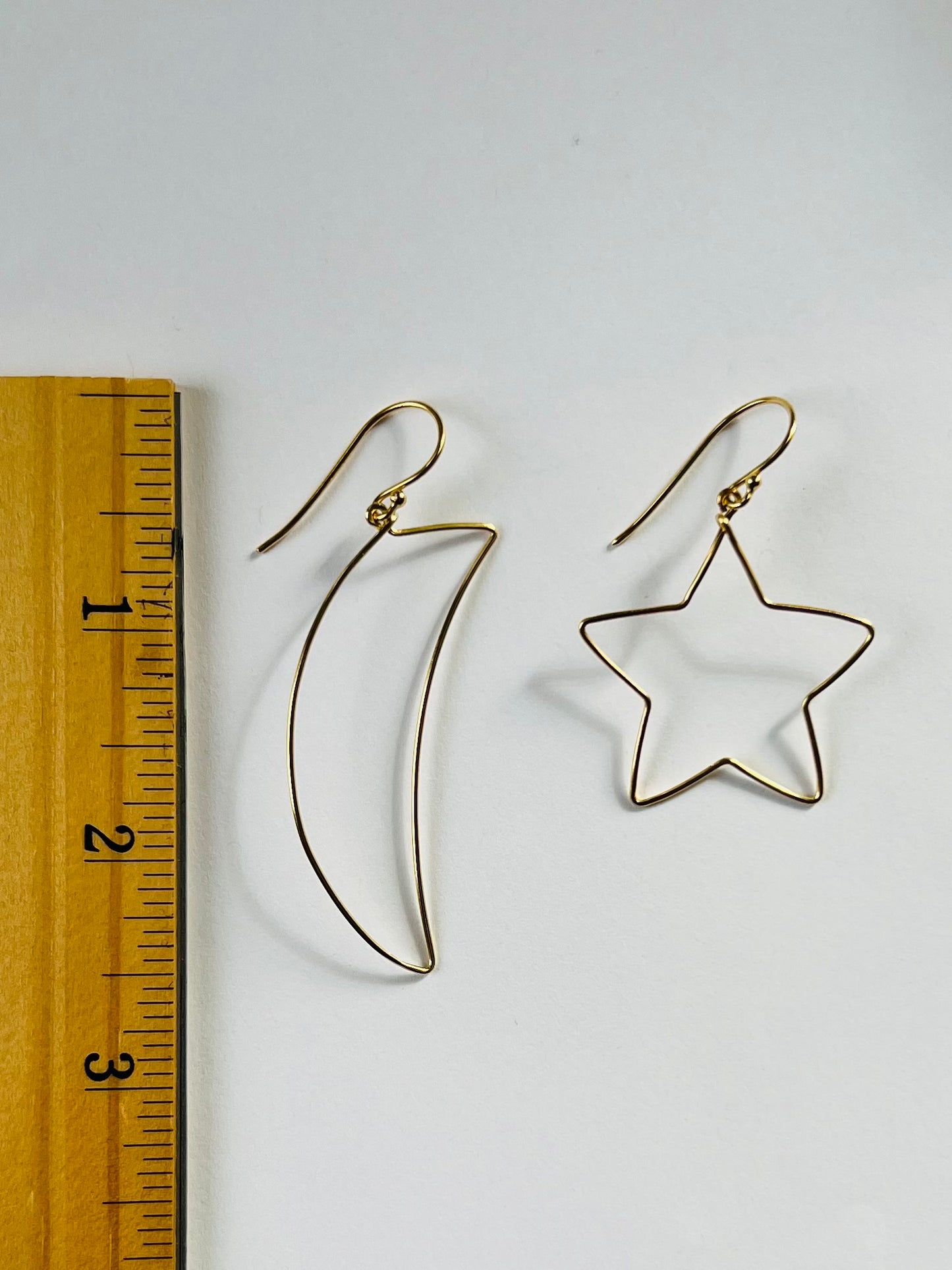 Moon and Star Gold Earrings