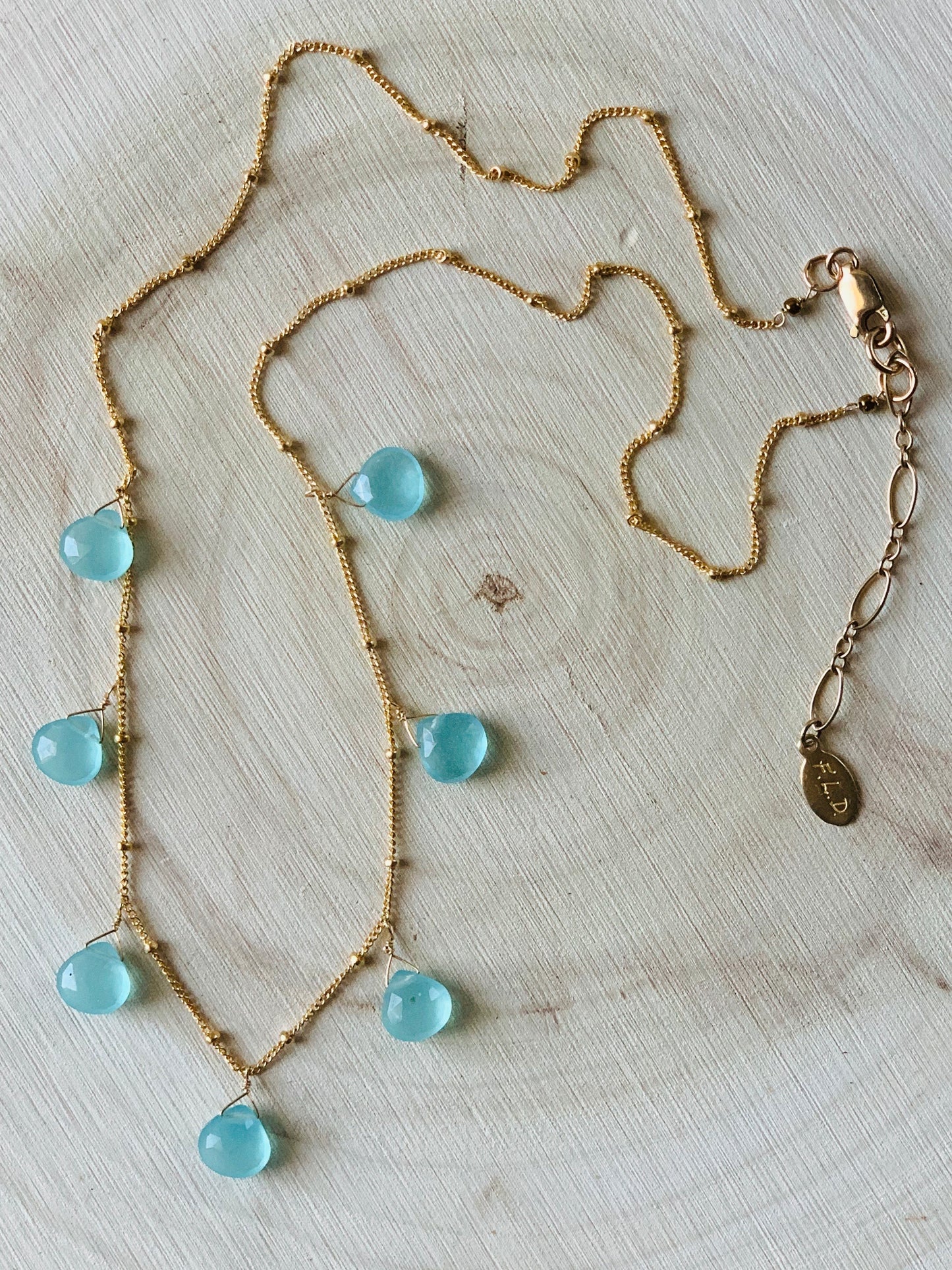 Aqua Chalcedony Necklace