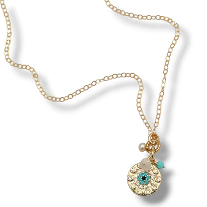 Turquoise Talisman Charm Necklaces – 14K Gold Filled