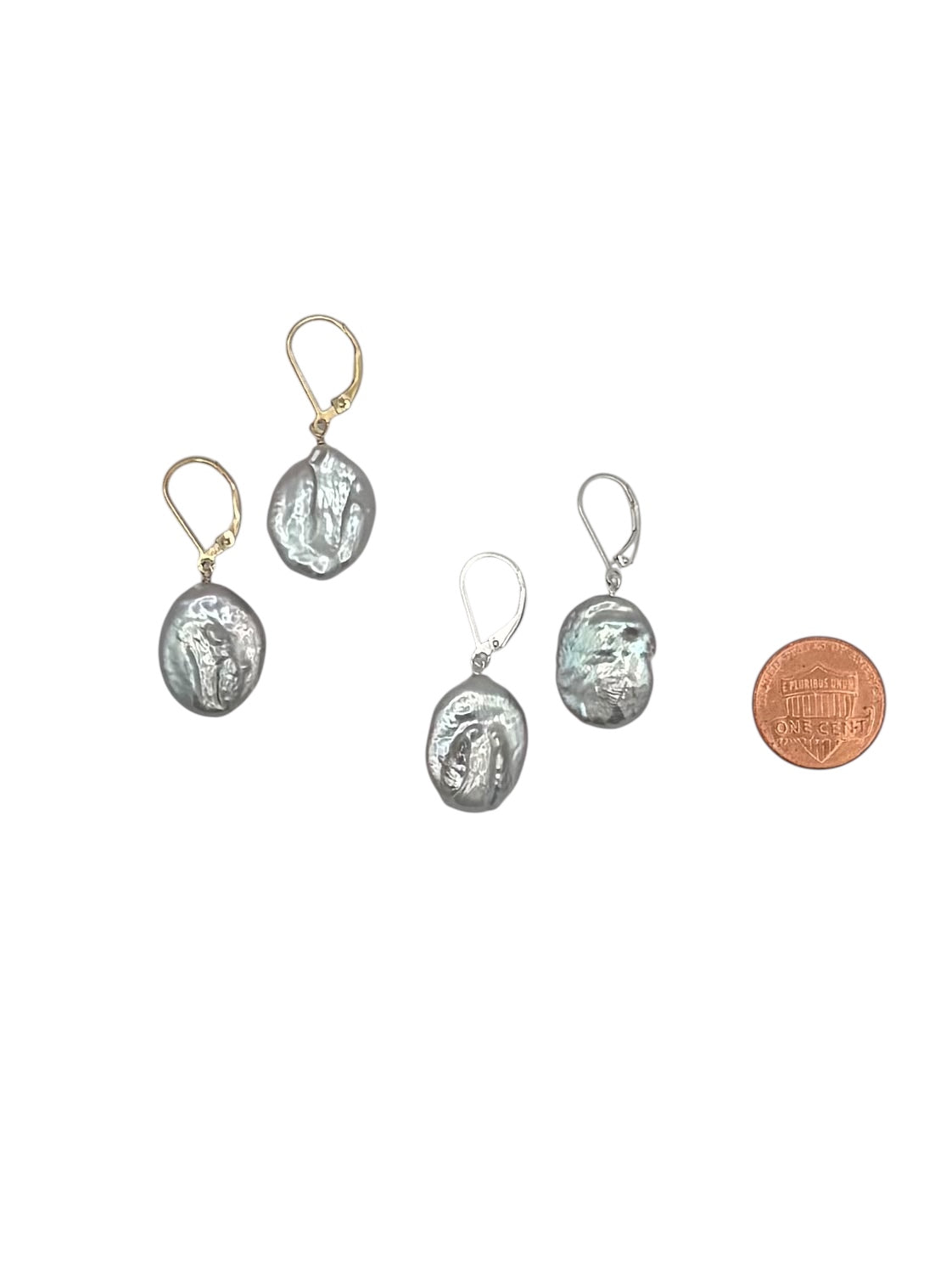 Silver Slate Pearl Earrings