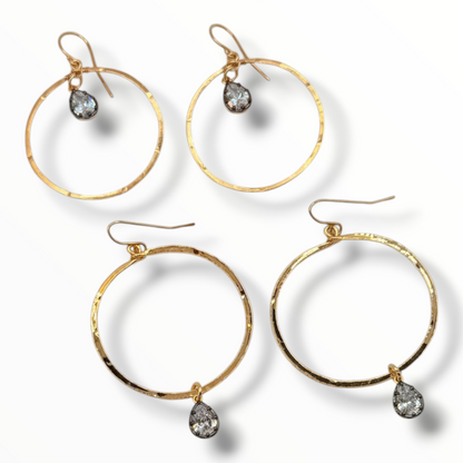The Gilded Era – Vintage Pear Zircon Hoops