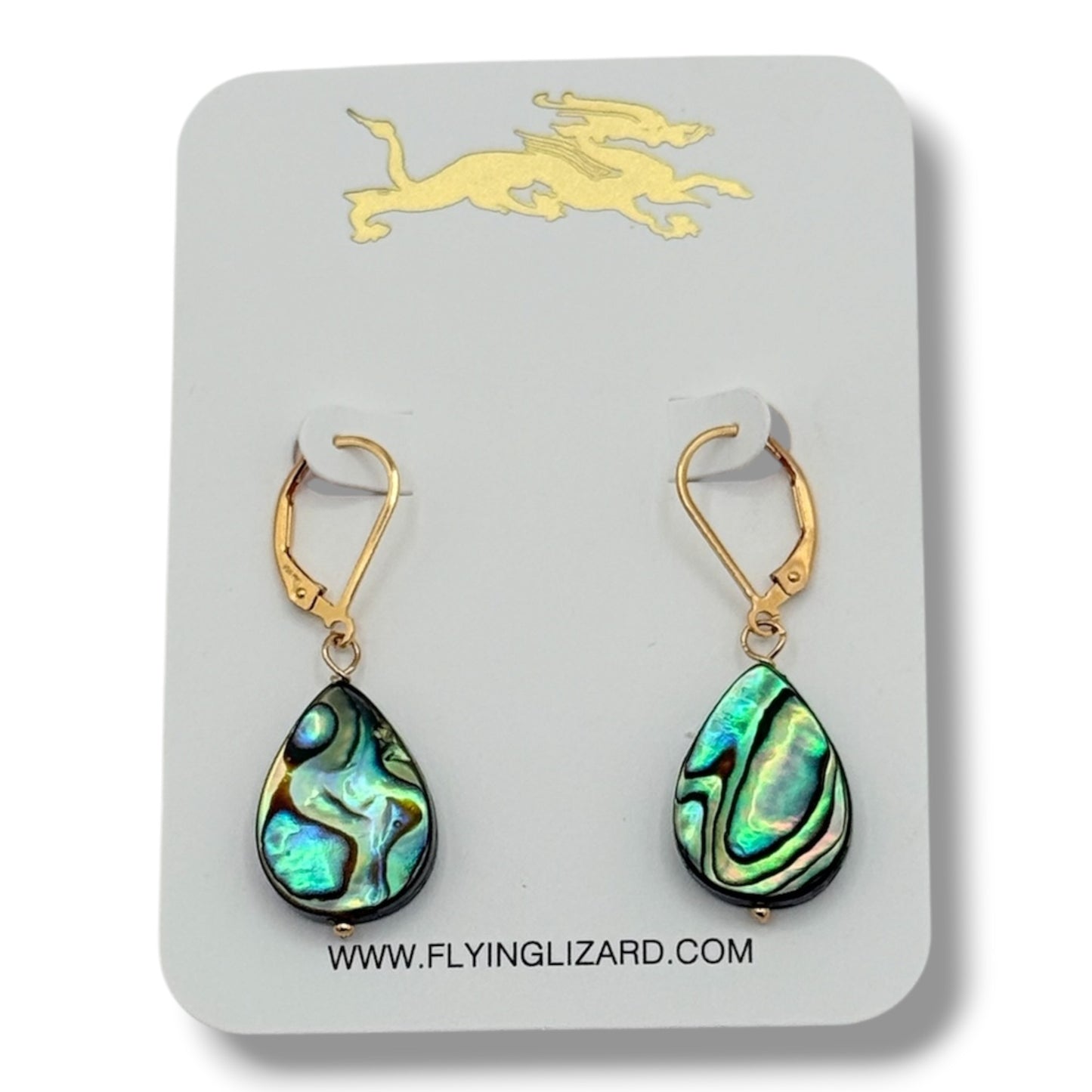 Abalone or Opal Delicate 14k Earrings