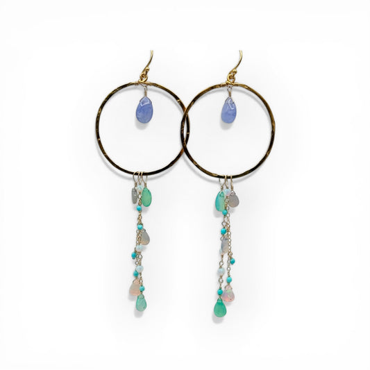 Lavender Pastel Opal Hoops