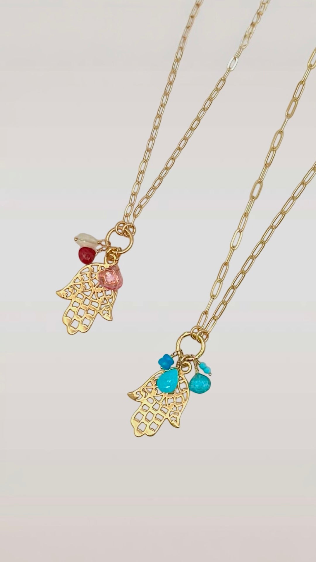Hamsa Gem Necklace