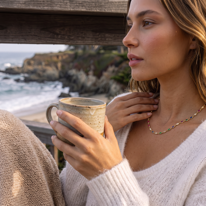 Prism Coast – Scattered Rainbow Zircon Necklace & Bracelet | 18K Gold Vermeil