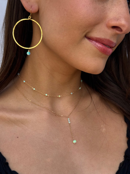 Opal Jelly Gold Hoops