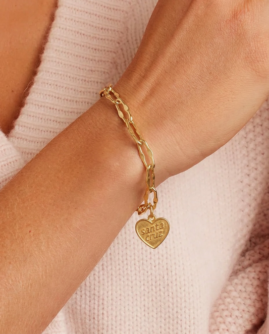 Santa Cruz Heart Charm Bracelet – California Coastal Keepsake Jewelry